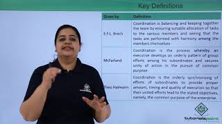 Class 12th – Coordination  Business Studies  Tutorials Point [upl. by Trillby]