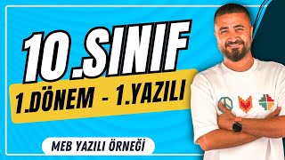 10SINIF 1DÖNEM 1ORTAK YAZILI SORULARI  10SINIF MATEMATİK  Rehber Matematik [upl. by Aneg]