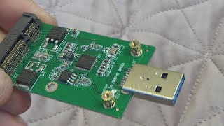 NFHK USB 30 to PCIE mSATA External SSD PCBA Conveter Adapter Card Unboxing and Test [upl. by Giguere]