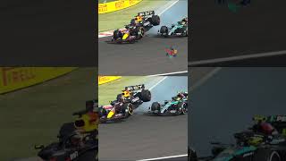 Crash Max Verstappen amp Lewis Hamilton F1 Hungarian GP 2024 [upl. by Shanon]