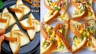 Flower Garlic Bread Garlic Bread Recipe Cheese Garlic Bread  Easy Bread Snacks New Snacks Recipe [upl. by Polak]