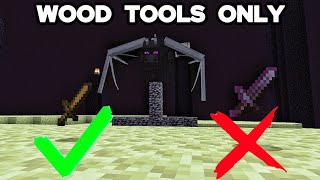 I Tried To Beat Minecraft With Only Wooden Tools [upl. by Anohsal837]