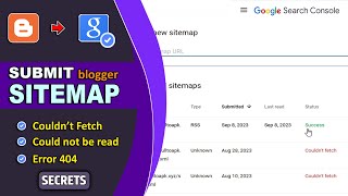 Blogger Sitemap Couldnt Fetch on Google Search Console ✅ Error Fix [upl. by Emie]