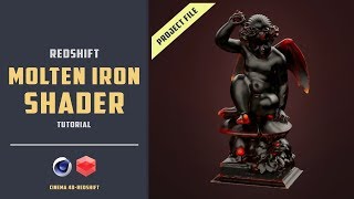 Moltenglowing iron shader in redshift CINEMA 4D TUTORIAL [upl. by Esinehc]