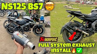 AKRAPOVIC full system exhaust install with ns125 bs7🔥✅ [upl. by Adirahs777]