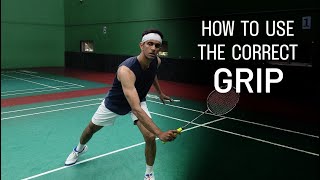 How to hold the Badminton racket  4 Types of Grips Ajayjayaram badminton [upl. by Eetnom]