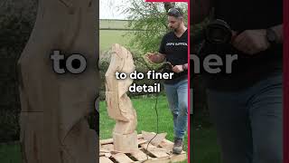 CARVING a wooden feather with ArbortechWoodworking shorts satisfying woodworking sculptor [upl. by Sivert]