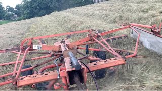 Baling a doublebatch of midJuly finergrass hay 2024 [upl. by Spenser]