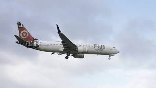 Fiji Airways Landing With a Bit Cross Wind at Dunedin Airport [upl. by Ecinuahs269]