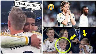 ALL EMOTIONAL AT TONI KROOS FAREWELL 🥺🥲  Modric amp Bellingham 😭 tonikroos [upl. by Marala65]