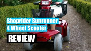 Review Shoprider Sunrunner 4 Wheel Scooter 2022 [upl. by Nylcsoj]