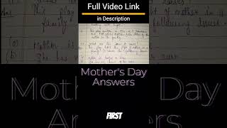 Mothers Day Class 11 Questions and Answers  Snapshot Mothers day Answers cbse11th answer [upl. by Willin]