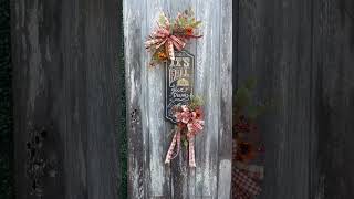 Fall Door Hanger Wreath for Autumn [upl. by Ribaudo]