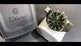 German Chronograph Watch Tutima Grand Flieger Airport Green Chrono [upl. by Buddie370]