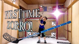 FIRST TIME FLOORBALL ZORRO  8 Years Old Hockey Kid [upl. by Sewoll]