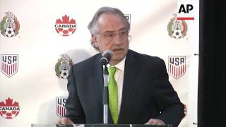 Trump Backs World Cup Bid With Mexico Canada [upl. by Amat]