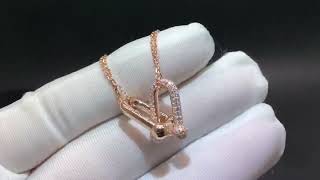 Tiffany HardWear 18k Rose Gold Pave Diamonds Large Double Link Pendant Necklace [upl. by Eilsew498]