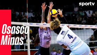 OSASCO 1 X 3 MINAS  MELHORES MOMENTOS  SUPERLIGA FEMININA DE VÔLEI  sportv [upl. by Lerud]