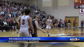 Weaubleau High School boys hoops edges out Plattsburg in wild Class 2 Quarterfinals game [upl. by Godfree]