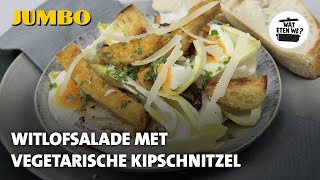 Wat eten we Witlofsalade met vegetarische kipschnitzel [upl. by Yuu18]