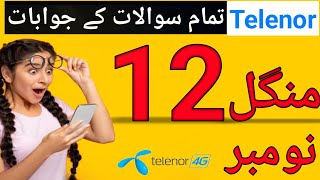 12 November 2024  My Telenor Today Questions Answer  Telenor Questions Today  Telenor [upl. by Asenej]