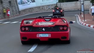 Supercars in Monaco 2015  VOL 16 F50 2x 918 LaFerrari Hamann Aventador 458 Aperta [upl. by Stout669]