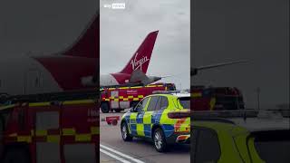 Virgin plane hits wing of British Airways aircraft on Heathrow tarmac [upl. by Esinnej]