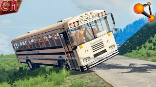 School Bus crashes 9 BeamNG Drive [upl. by Rolfston662]