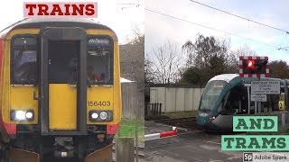 Trains and Trams at Brickyard Lane Level Crossing  21112018 [upl. by Onig371]