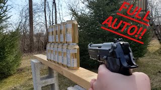 Destroying Cans With Full Auto Umarex Beretta Mod 92 A1 Air Pistol [upl. by Enahs]