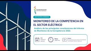 Webinar Monitoreo de la competencia en el sector eléctrico [upl. by Aman]