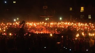 Shetland’s Vikings take part in Up Helly Aa fire festival [upl. by Keslie]