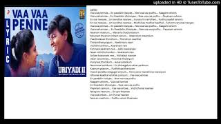 Uriyadi 2 Va Va penne Karaoke [upl. by Airla319]