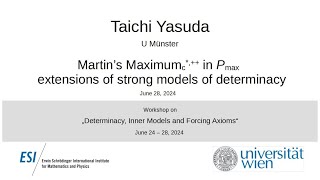 Taichi Yasuda  Martin’s Maximum c in Pmax extensions of strong models of determinacy [upl. by Adas906]