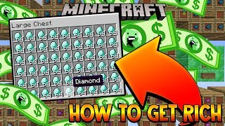 HOW TO GET RICH QUICK IN MINECRAFT SKYBLOCK SERVERS [upl. by Allerym669]