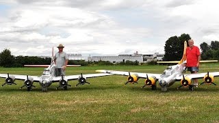 Two 19 ft B17 quotFlying Fortressquot in Formation [upl. by Ahsercel310]