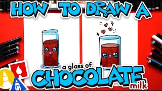 How To Draw A Glass Of Chocolate Milk [upl. by Ahsinak]