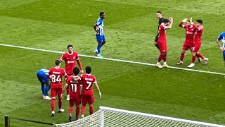 ANFIELD ERUPTS FOR MO SALAH’S WINNER amp JURGEN KLOPP FIST PUMPS  Liverpool 21 Brighton [upl. by Yllod103]