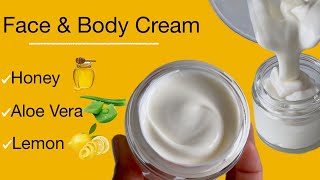 DIY HoneyAloeVera GelLemon Face And Body Moisturising Cream For Everyday Use [upl. by Ahsinad]