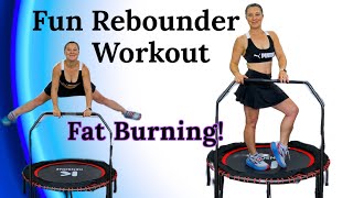 Rebounder workout beginner Weight Loss exercise Low Impact Fat Burning Mini Trampoline Fitness [upl. by Ahrat156]