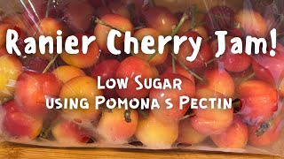 Ranier Cherry Jam low sugar with Pomona’s Pectin [upl. by Olihs]