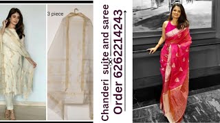 chanderi dress materials and suite handloom saree buy now 6262214243 sareefashion clothingshort [upl. by Elga]