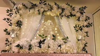 DIY chandelier floral backdrop in multiple color DIY beautiful backdrop [upl. by Eifos]