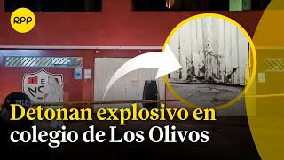 Los Olivos detonan artefacto explosivo en la puerta del colegio Monserrat [upl. by Jeb]