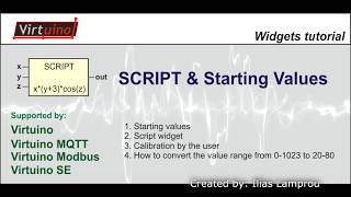 Virtuino Script widget amp Starting values  Tutorial [upl. by Gilligan]