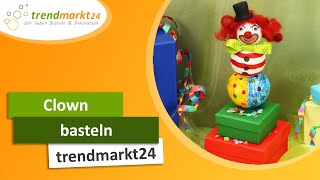 Clown basteln mit Kindern  trendmarkt24 Bastelidee Fasching [upl. by Alleirbag564]