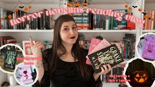 Watching horror movies reading 4 horror novellas and one spicy romance🎃halloween reading vlog👻🕷 [upl. by Hinkle]