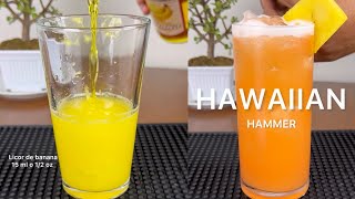 COCTEL HAWAIIAN HAMMER Aqui te enseño a prepara esta delicia de cocteles tropical y hawaiano [upl. by Einafats]