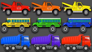 Mixing Colors Street Vehicles Construction Equipment amp Monster Trucks  Learn Colours for Children [upl. by Htebezile]