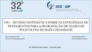 Revisão sistemática sobre as estratégias de tratamentos para a degradação de filmes de polietileno [upl. by Lletnwahs]